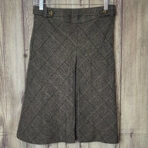 Topshop Flannel Skirt Sz 8 Brown